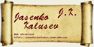 Jasenko Kalušev vizit kartica
